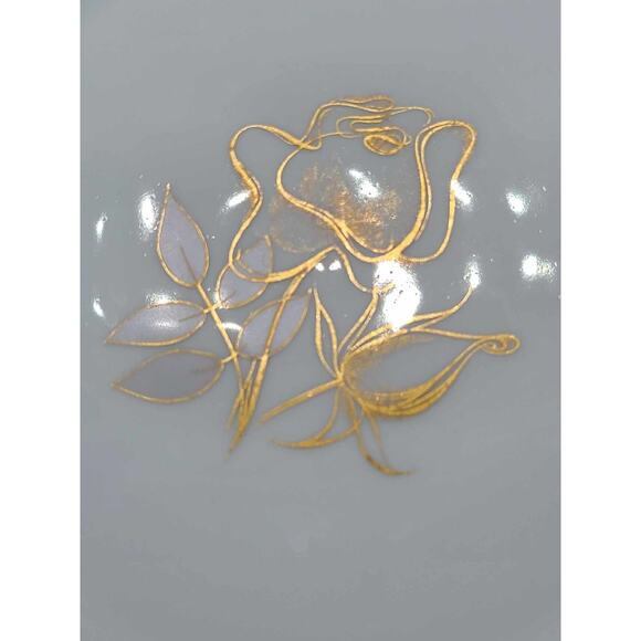 Vintage KPM Krister Germany 12 3/4" Oval Serving Platter. Gold Rose Design - Picture 4 of 7